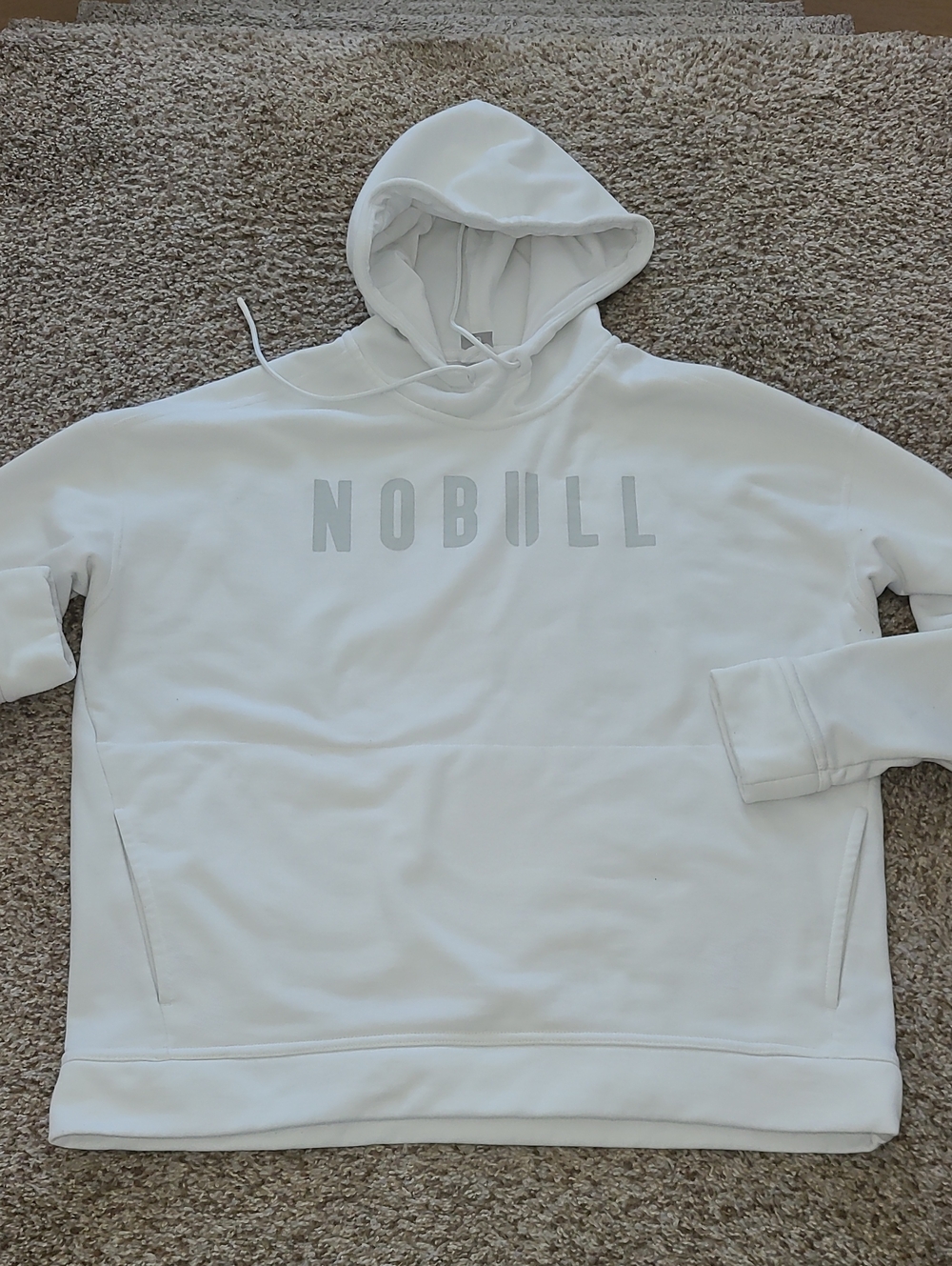 NOBULL White Crewneck Hoodie with Subtle Logo